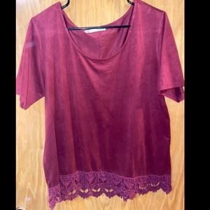 Maroon Velvet Top